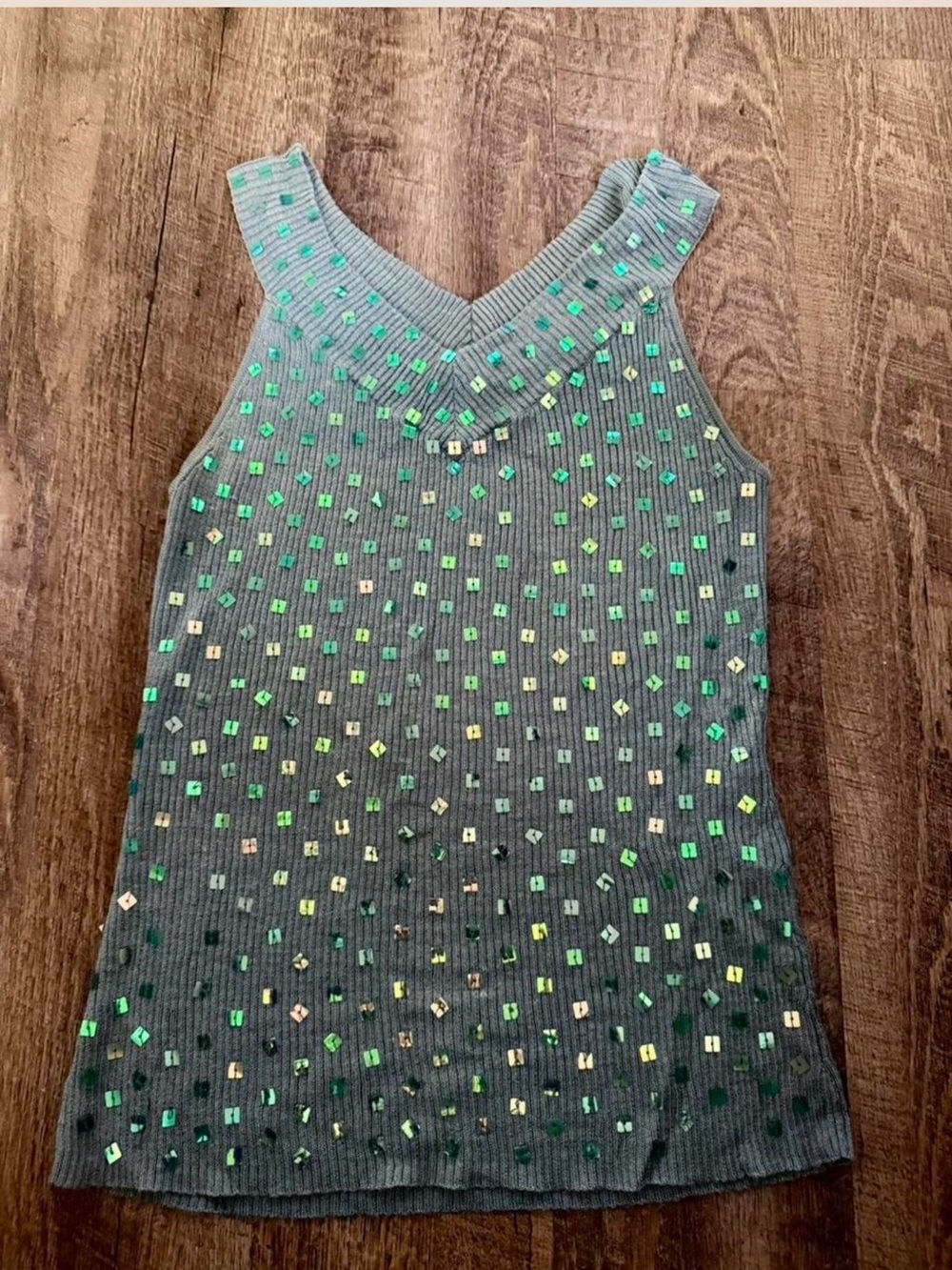 Newport blue sequence tank top